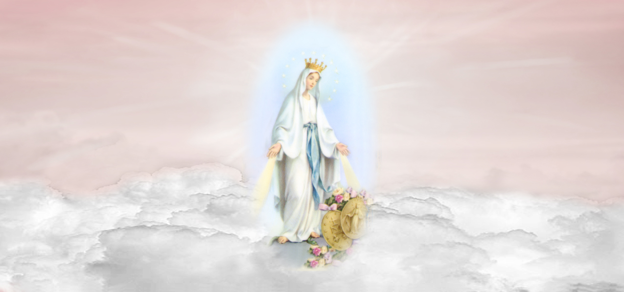 Lady of the Miraculous Medal B Clouds Pink